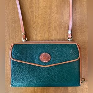 Vintage Dooney & Bourne Green Leather Crossbody